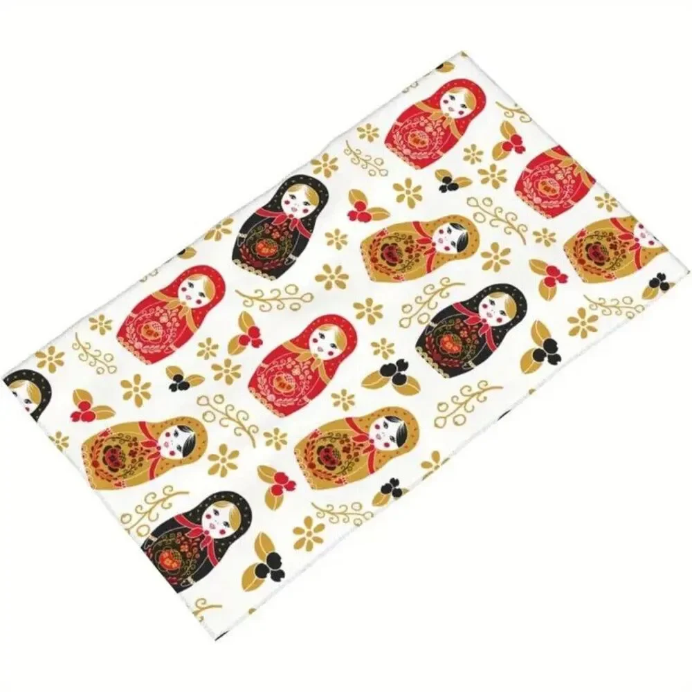 Matroyshka Nesting Doll Hand Towel Red Black Beige 18 x 26-in Microfiber NEW